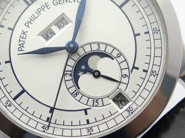 Annual Calendar Complications 5396 SS GRF Best Edition White Dial Blue Markers on Black leather strap A324 – Bild 5
