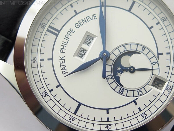 Annual Calendar Complications 5396 SS GRF Best Edition White Dial Blue Markers on Black leather strap A324 – Bild 7