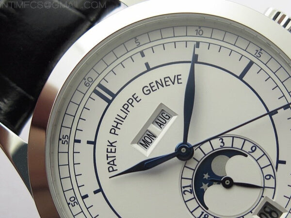 Annual Calendar Complications 5396 SS GRF Best Edition White Dial Blue Markers on Black leather strap A324 – Bild 8