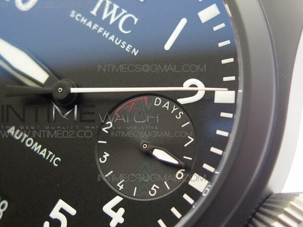Big Pilot Real PR IW502001 Real Ceramic V2 ZF 1:1 Best Edition Black Dial on Black Calfskin Strap A51111 – Bild 8