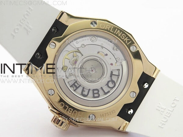 Classic Fusion Orlinski RG Full Diamonds APSF 1:1 Best Edtion White Faceted Dial on White Rubber Strap A2892 – Bild 17