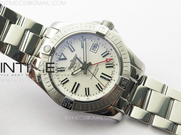 Avenger Automatic 43mm GMT SS B50 Best Edition White Dial on SS Bracelet A2824 – Bild 5