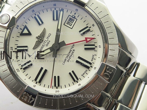 Avenger Automatic 43mm GMT SS B50 Best Edition White Dial on SS Bracelet A2824 – Bild 7