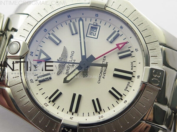 Avenger Automatic 43mm GMT SS B50 Best Edition White Dial on SS Bracelet A2824 – Bild 3