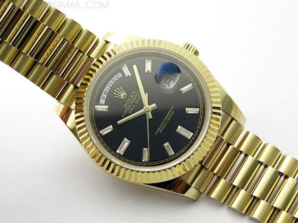 Day Date 40mm 228238 Gain Weight YG/tungsten APSF 1:1 Best Edition Black Dial T Crystals Markers on YG President Bracelet A2836 – Bild 2
