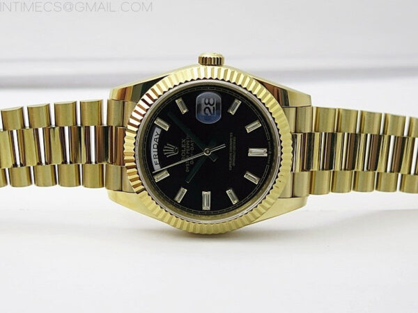 Day Date 40mm 228238 Gain Weight YG/tungsten APSF 1:1 Best Edition Black Dial T Crystals Markers on YG President Bracelet A2836 – Bild 3