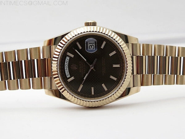 Day Date 40mm 228238 Gain Weight RG/tungsten APSF 1:1 Best Edition Brown Dial Sticks Markers on RG President Bracelet A2836 – Bild 3