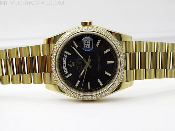 Day Date 40mm 228238 Gain Weight YG/tungsten APSF 1:1 Best Edition Black Dial Sticks Markers on YG President Bracelet A2836 – Bild 6
