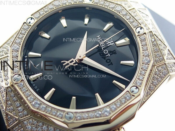Classic Fusion Orlinski RG Full Diamonds APSF 1:1 Best Edtion Black Faceted Dial on Black Rubber Strap A2892 – Bild 4