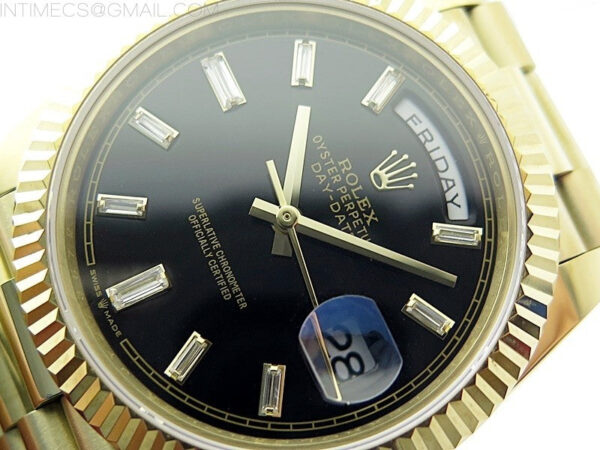 Day Date 40mm 228238 Gain Weight YG/tungsten APSF 1:1 Best Edition Black Dial T Crystals Markers on YG President Bracelet A2836 – Bild 4