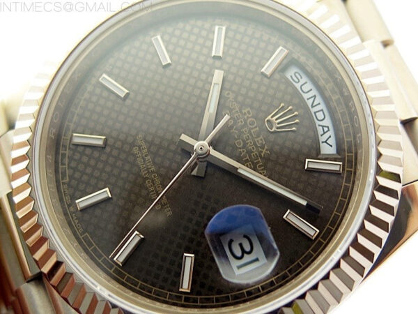 Day Date 40mm 228238 Gain Weight RG/tungsten APSF 1:1 Best Edition Brown Dial Sticks Markers on RG President Bracelet A2836 – Bild 4