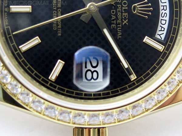 Day Date 40mm 228238 Gain Weight YG/tungsten APSF 1:1 Best Edition Black Dial Sticks Markers on YG President Bracelet A2836 – Bild 10