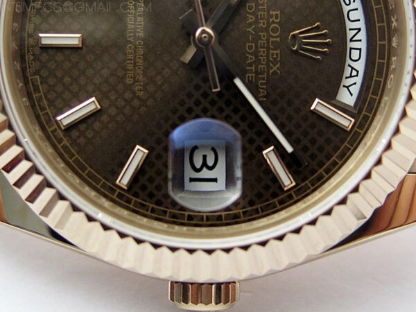 Day Date 40mm 228238 Gain Weight RG/tungsten APSF 1:1 Best Edition Brown Dial Sticks Markers on RG President Bracelet A2836 – Bild 5