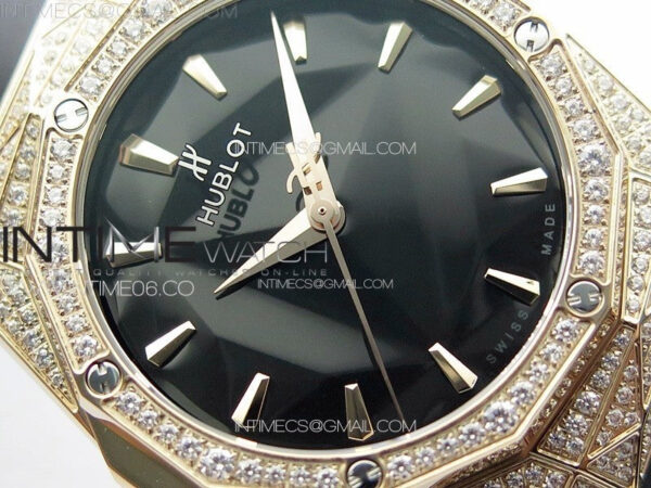 Classic Fusion Orlinski RG Full Diamonds APSF 1:1 Best Edtion Black Faceted Dial on Black Rubber Strap A2892 – Bild 6