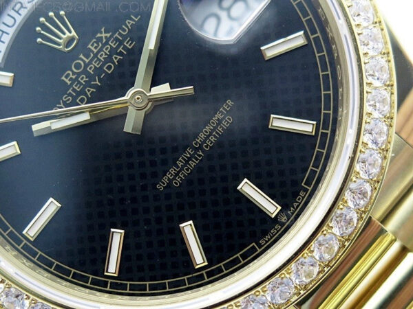 Day Date 40mm 228238 Gain Weight YG/tungsten APSF 1:1 Best Edition Black Dial Sticks Markers on YG President Bracelet A2836 – Bild 11