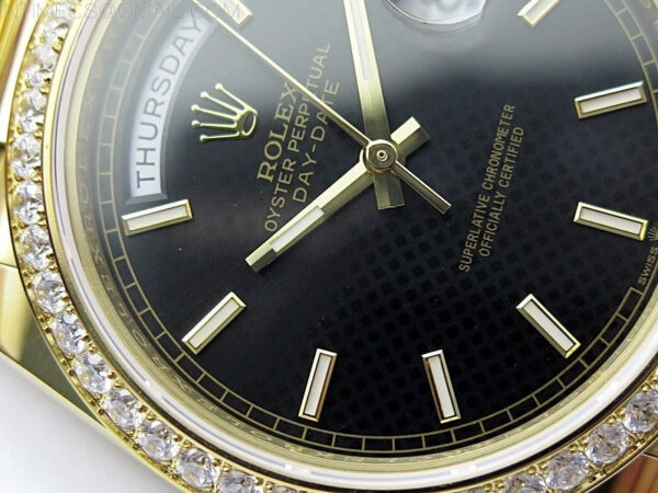 Day Date 40mm 228238 Gain Weight YG/tungsten APSF 1:1 Best Edition Black Dial Sticks Markers on YG President Bracelet A2836 – Bild 13