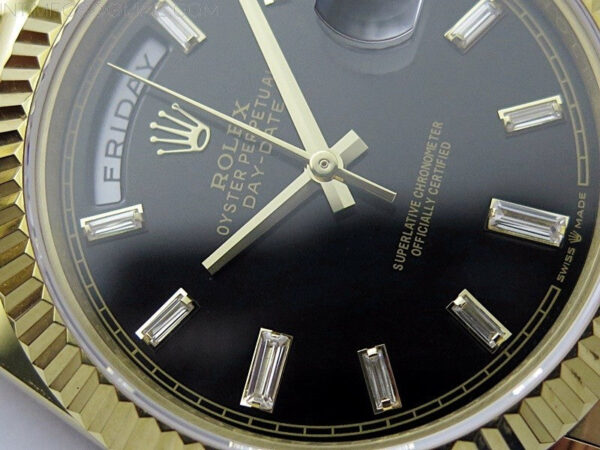 Day Date 40mm 228238 Gain Weight YG/tungsten APSF 1:1 Best Edition Black Dial T Crystals Markers on YG President Bracelet A2836 – Bild 6