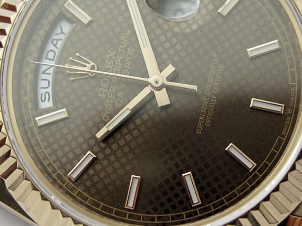 Day Date 40mm 228238 Gain Weight RG/tungsten APSF 1:1 Best Edition Brown Dial Sticks Markers on RG President Bracelet A2836 – Bild 7