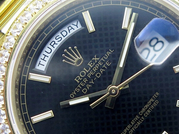 Day Date 40mm 228238 Gain Weight YG/tungsten APSF 1:1 Best Edition Black Dial Sticks Markers on YG President Bracelet A2836 – Bild 14