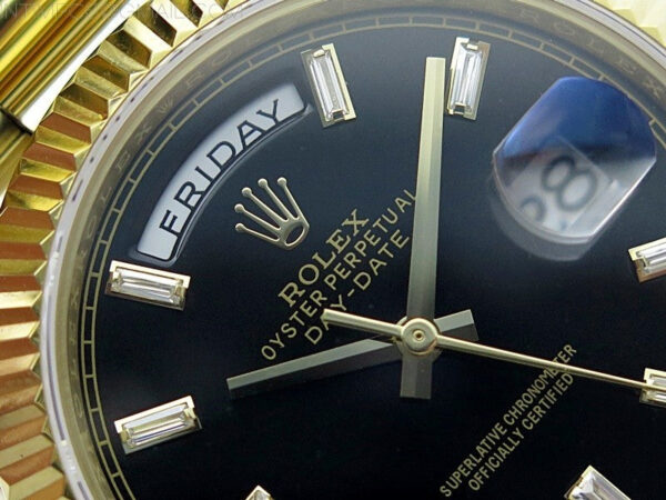 Day Date 40mm 228238 Gain Weight YG/tungsten APSF 1:1 Best Edition Black Dial T Crystals Markers on YG President Bracelet A2836 – Bild 7