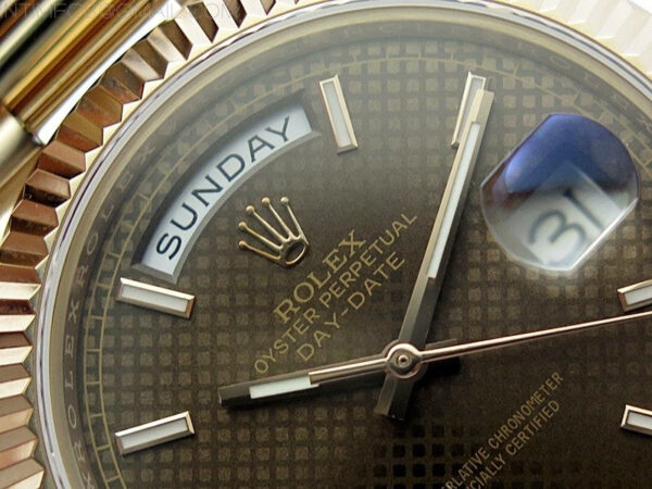 Day Date 40mm 228238 Gain Weight RG/tungsten APSF 1:1 Best Edition Brown Dial Sticks Markers on RG President Bracelet A2836 – Bild 8
