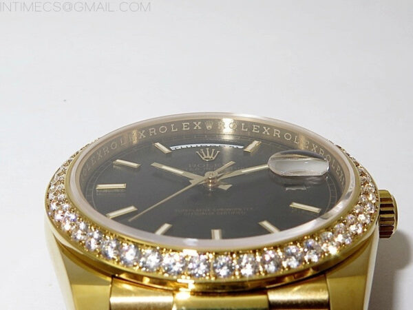 Day Date 40mm 228238 Gain Weight YG/tungsten APSF 1:1 Best Edition Black Dial Sticks Markers on YG President Bracelet A2836 – Bild 18