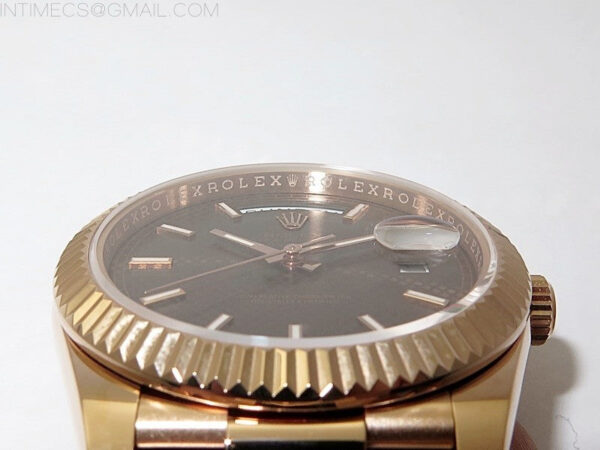 Day Date 40mm 228238 Gain Weight RG/tungsten APSF 1:1 Best Edition Brown Dial Sticks Markers on RG President Bracelet A2836 – Bild 9