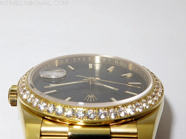 Day Date 40mm 228238 Gain Weight YG/tungsten APSF 1:1 Best Edition Black Dial Sticks Markers on YG President Bracelet A2836 – Bild 19