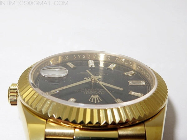 Day Date 40mm 228238 Gain Weight YG/tungsten APSF 1:1 Best Edition Black Dial T Crystals Markers on YG President Bracelet A2836 – Bild 9