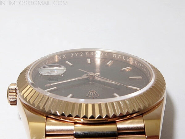 Day Date 40mm 228238 Gain Weight RG/tungsten APSF 1:1 Best Edition Brown Dial Sticks Markers on RG President Bracelet A2836 – Bild 10