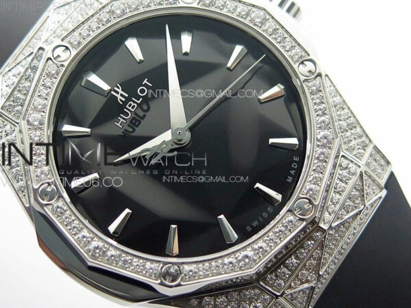 Classic Fusion Orlinski SS Full Diamonds APSF 1:1 Best Edtion Black Faceted Dial on Black Rubber Strap A2892 – Bild 5