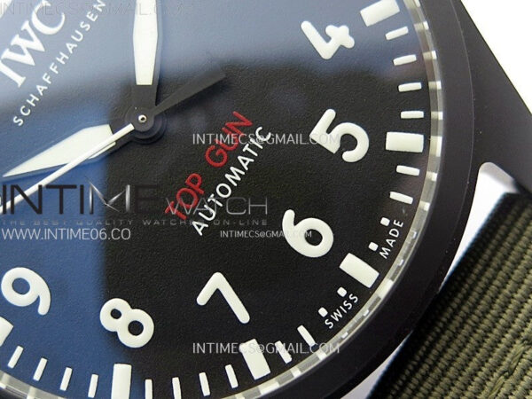 Big Pilot IW329801 Real Ceramic M+F 1:1 Best Edition Black Dial on Green Calfskin Strap SEIKO 8N-24 – Bild 5