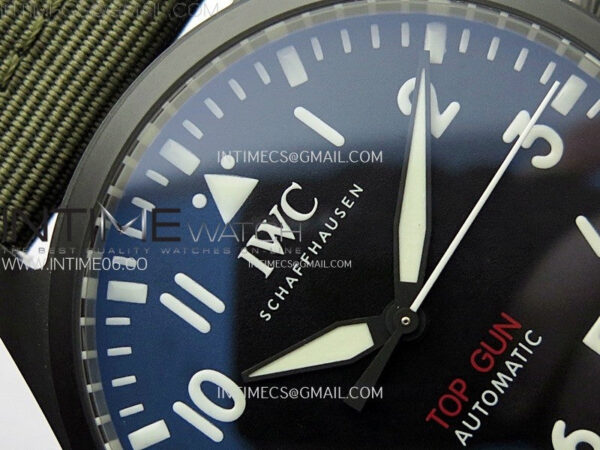 Big Pilot IW329801 Real Ceramic M+F 1:1 Best Edition Black Dial on Green Calfskin Strap SEIKO 8N-24 – Bild 7