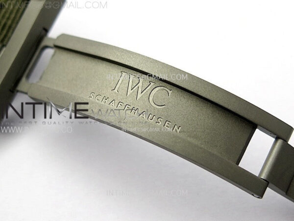 Big Pilot IW329801 Real Ceramic M+F 1:1 Best Edition Black Dial on Green Calfskin Strap SEIKO 8N-24 – Bild 13