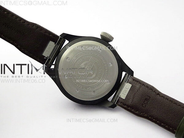 Big Pilot IW329801 Real Ceramic M+F 1:1 Best Edition Black Dial on Green Calfskin Strap SEIKO 8N-24 – Bild 17