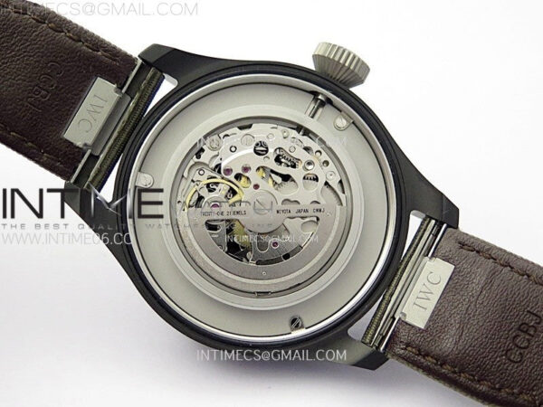 Big Pilot IW329801 Real Ceramic M+F 1:1 Best Edition Black Dial on Green Calfskin Strap SEIKO 8N-24 – Bild 21