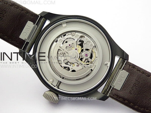 Big Pilot IW329801 Real Ceramic M+F 1:1 Best Edition Black Dial on Green Calfskin Strap SEIKO 8N-24 – Bild 22