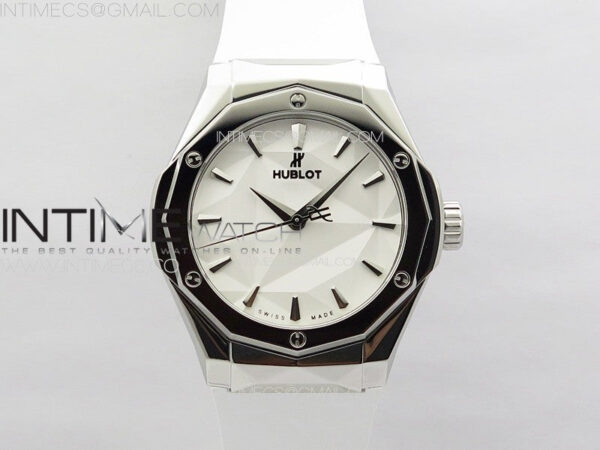 Classic Fusion Orlinski SS APSF 1:1 Best Edtion White Faceted Dial on Black Rubber Strap A2892