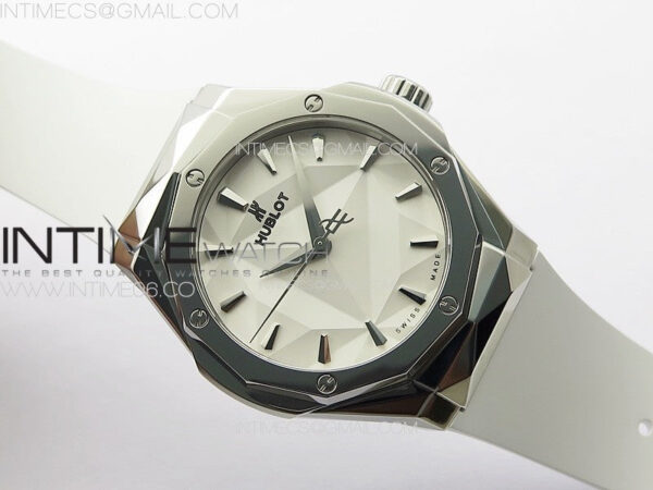 Classic Fusion Orlinski SS APSF 1:1 Best Edtion White Faceted Dial on Black Rubber Strap A2892 – Bild 2