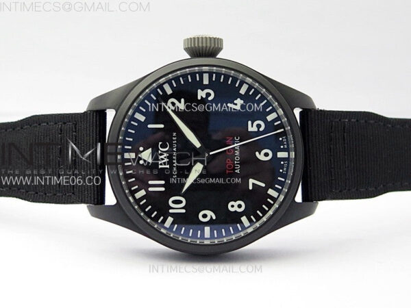 Big Pilot IW329801 Real Ceramic M+F 1:1 Best Edition Black Dial on Black Calfskin Strap SEIKO 8N-24 – Bild 3
