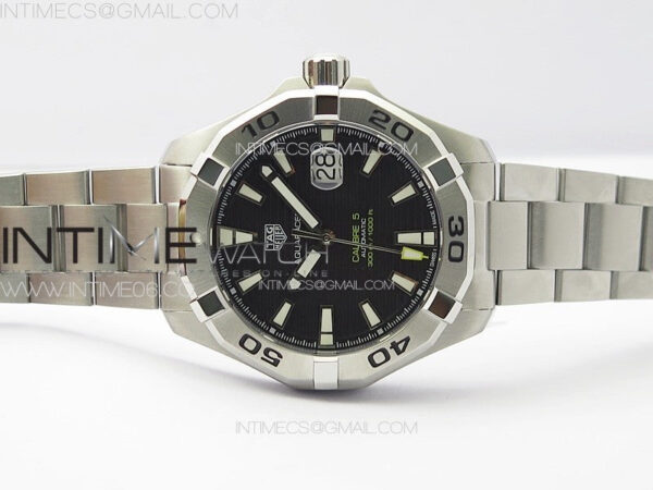 Aquaracer Calibre 5 44mm TARF 1:1 Best Edition Black Dial SS Bezel on SS Bracelet SW200 – Bild 3