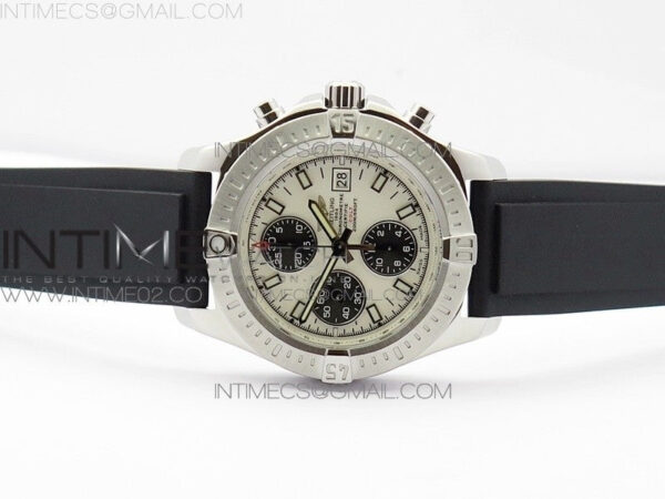 Challenger Chronograph SS White Dial on Rubber Strap A7750 (Free rubber strap) – Bild 3