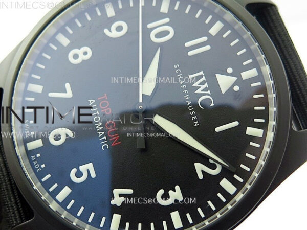 Big Pilot IW329801 Real Ceramic M+F 1:1 Best Edition Black Dial on Black Calfskin Strap SEIKO 8N-24 – Bild 4