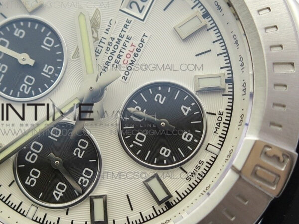 Challenger Chronograph SS White Dial on Rubber Strap A7750 (Free rubber strap) – Bild 5