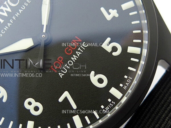 Big Pilot IW329801 Real Ceramic M+F 1:1 Best Edition Black Dial on Black Calfskin Strap SEIKO 8N-24 – Bild 5