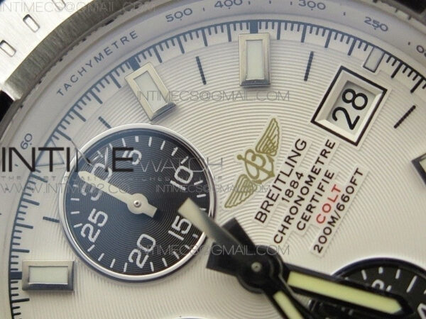 Challenger Chronograph SS White Dial on Rubber Strap A7750 (Free rubber strap) – Bild 6