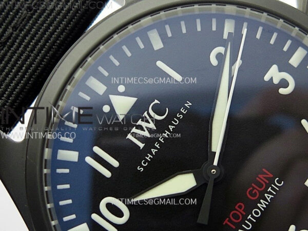 Big Pilot IW329801 Real Ceramic M+F 1:1 Best Edition Black Dial on Black Calfskin Strap SEIKO 8N-24 – Bild 7
