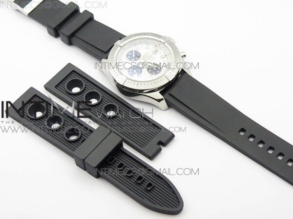 Challenger Chronograph SS White Dial on Rubber Strap A7750 (Free rubber strap) – Bild 14