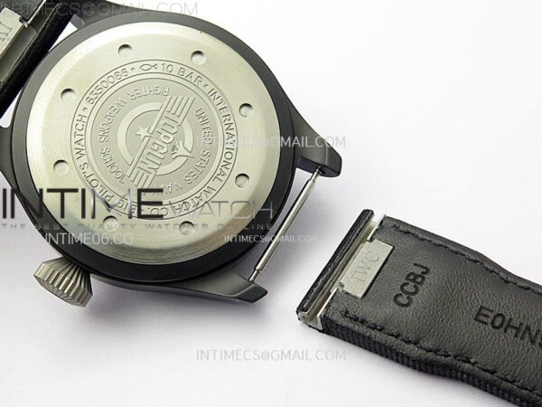 Big Pilot IW329801 Real Ceramic M+F 1:1 Best Edition Black Dial on Black Calfskin Strap SEIKO 8N-24 – Bild 17