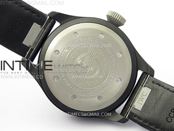 Big Pilot IW329801 Real Ceramic M+F 1:1 Best Edition Black Dial on Black Calfskin Strap SEIKO 8N-24 – Bild 19